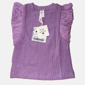 NWT Kate Quinn Lavender Ruffle Tulle Sleeve Tee 12/18m